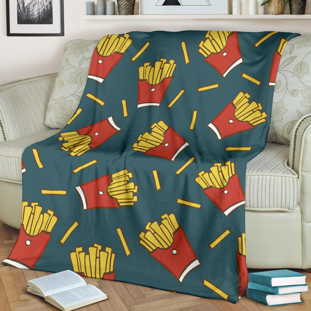 French Fried Pattern Print Design 04 Premium Blanket