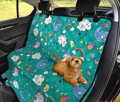 Narwhal Pattern Print Design 04 Rear Dog Car Seat Cover Hammock
