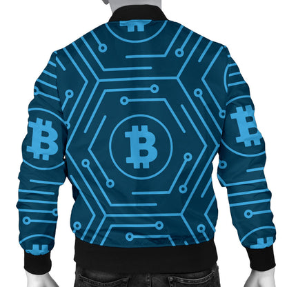 Cryptocurrency Pattern Print Design 04 Men Bomber Jacket