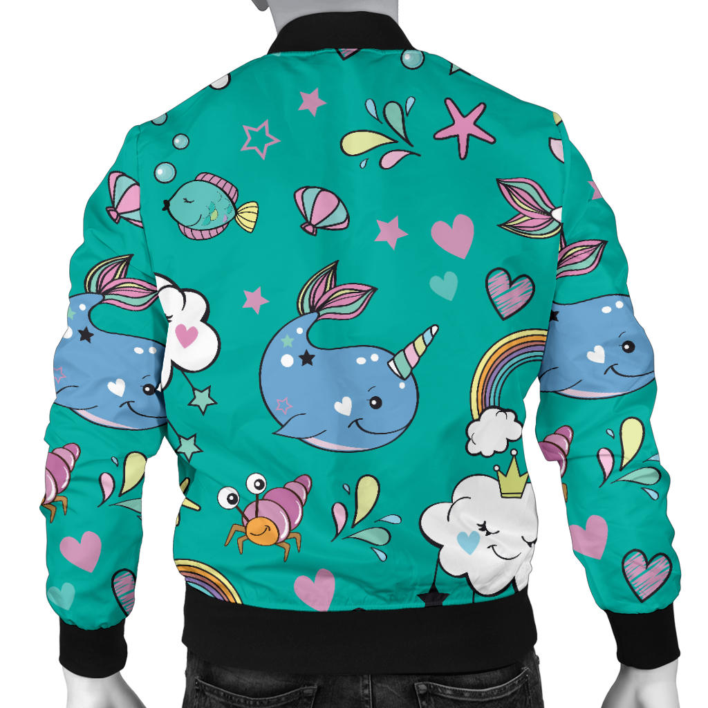 Narwhal Pattern Print Design 04 Men Bomber Jacket