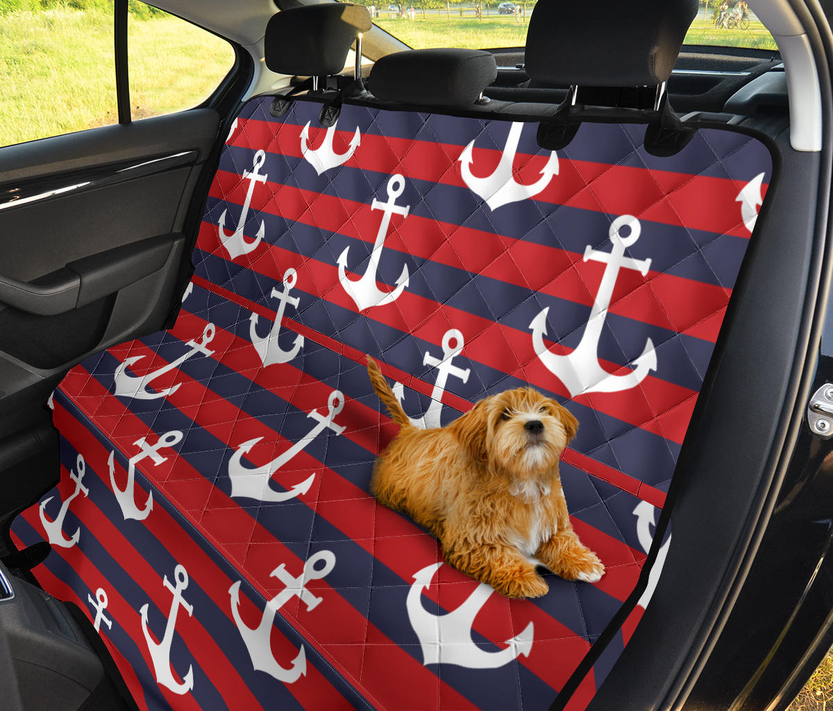 Nautical Pattern Print Design A05 Rear Dog Car Seat Cover Hammock