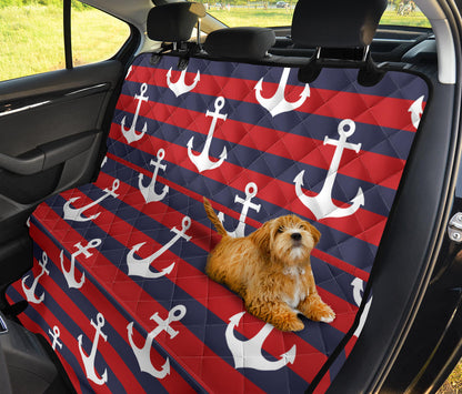 Nautical Pattern Print Design A05 Rear Dog Car Seat Cover Hammock