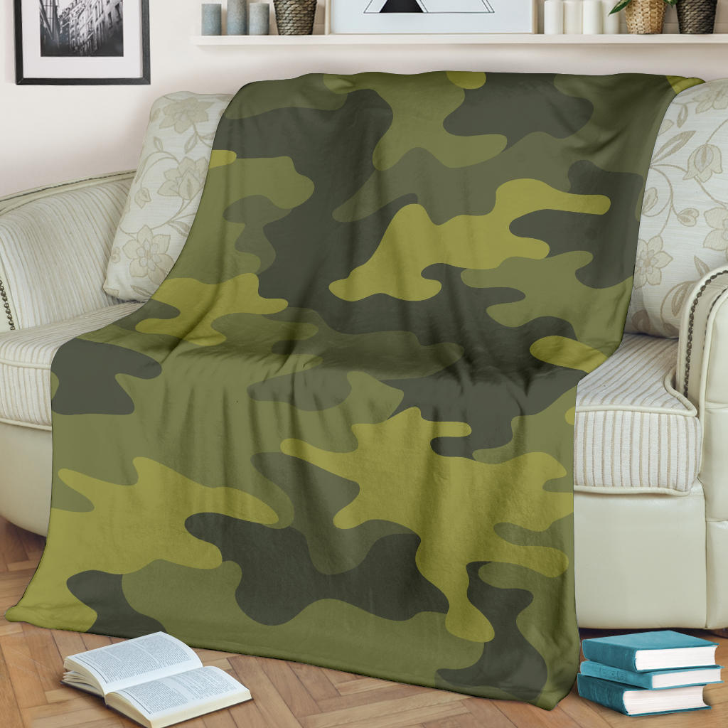 Military Camouflage Pattern Print Design 02 Premium Blanket