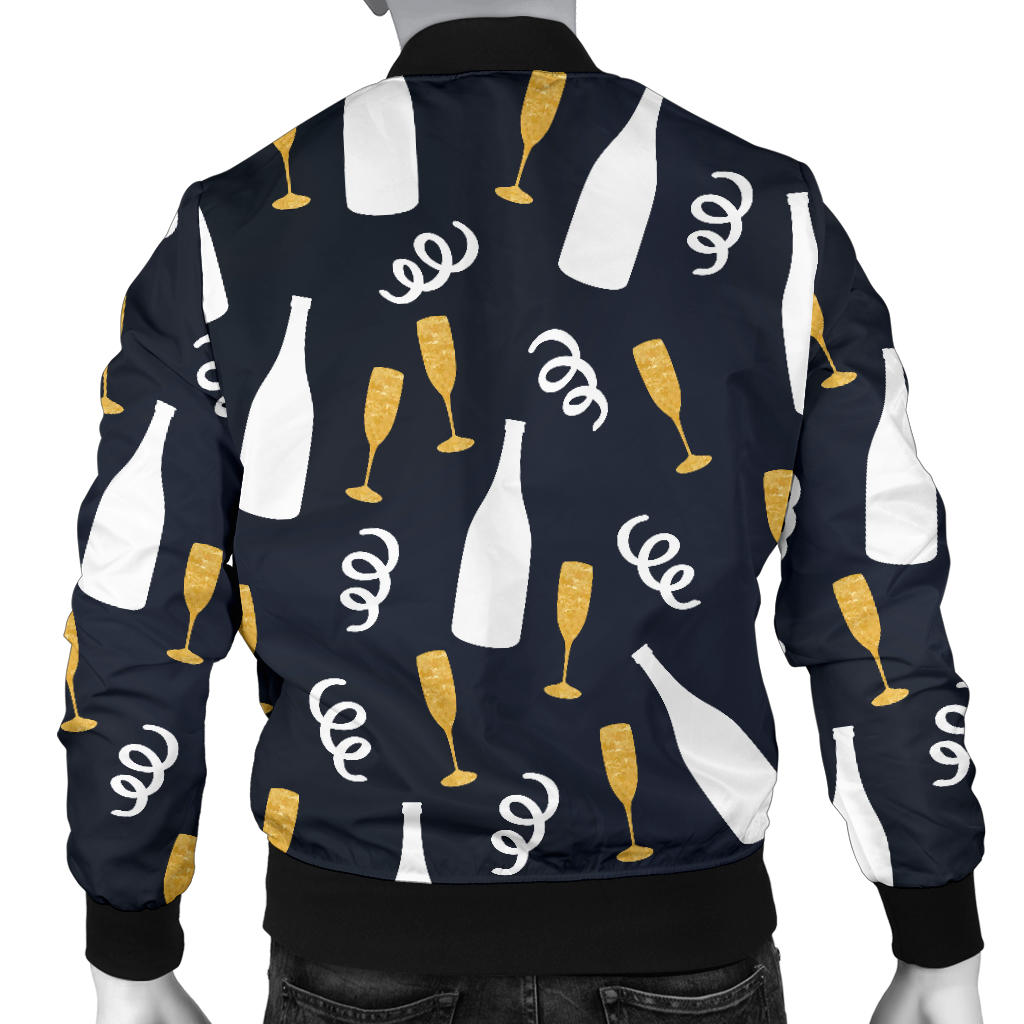 Champagne Pattern Print Design 01 Men Bomber Jacket