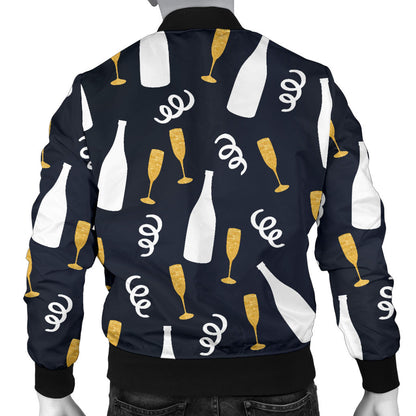 Champagne Pattern Print Design 01 Men Bomber Jacket