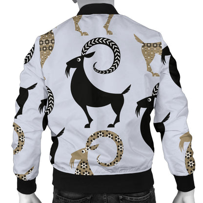 Goat Pattern Print Design 03 Men Bomber Jacket