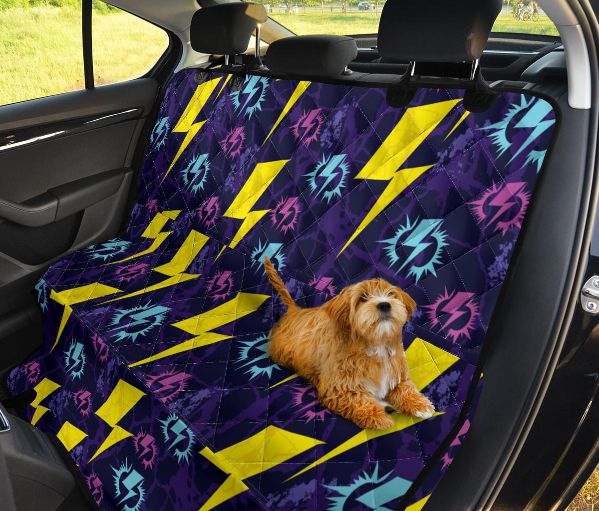 Lightning Thunder Pattern Print Design 01 Rear Dog Car Seat Cover Hammock