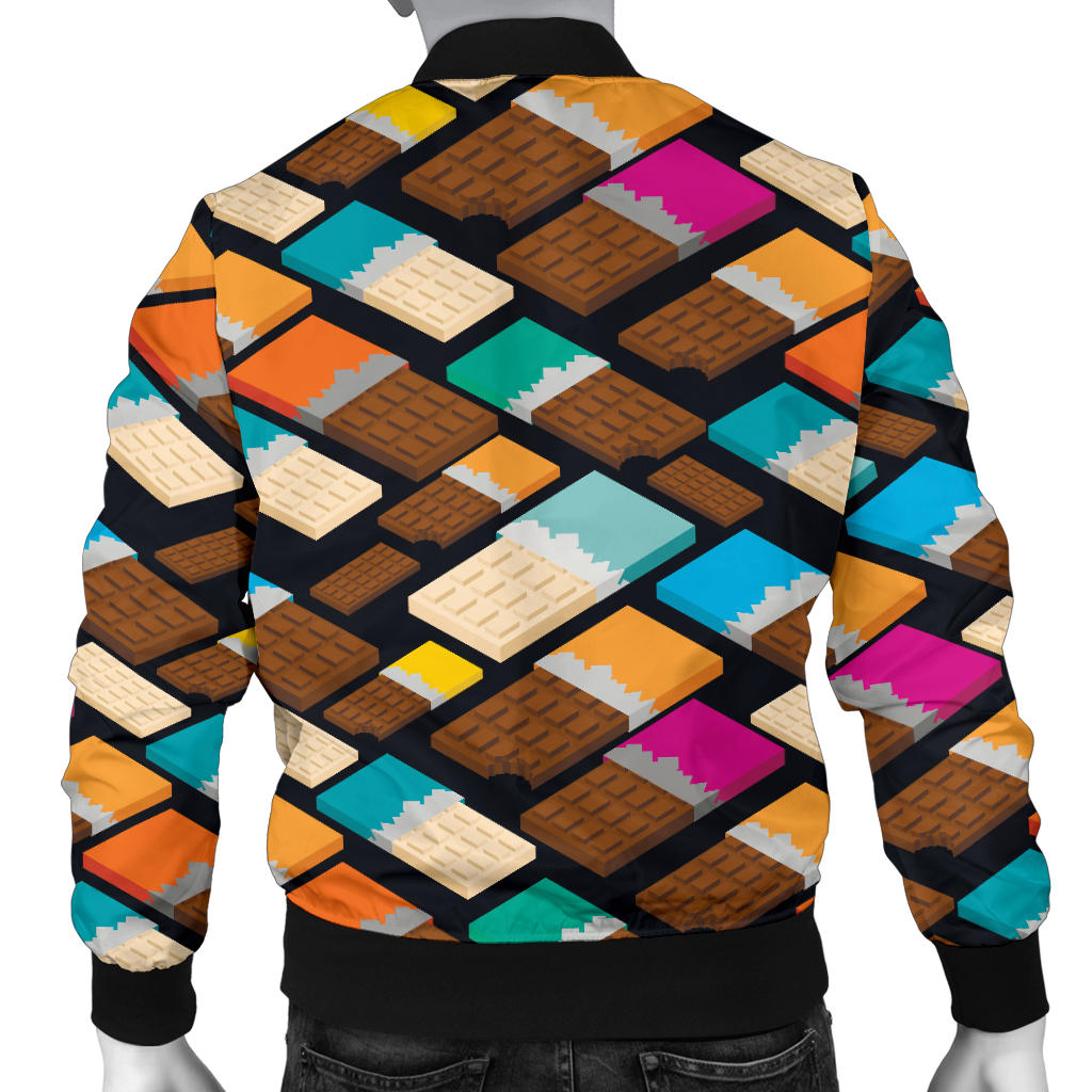 Chocolate Pattern Print Design 02 Men Bomber Jacket