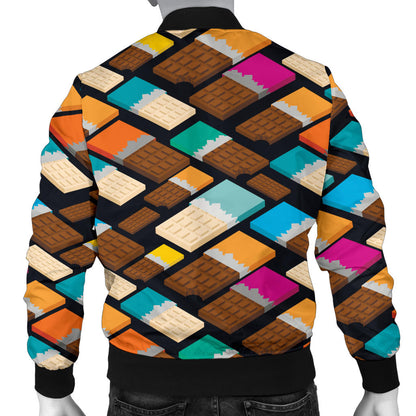 Chocolate Pattern Print Design 02 Men Bomber Jacket