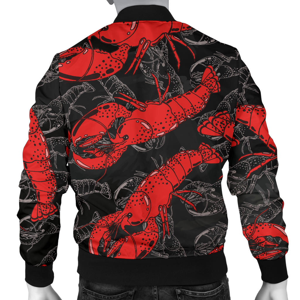 Lobster Pattern Print Design 04 Men Bomber Jacket
