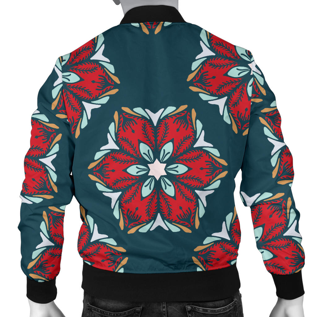 Poinsettia Pattern Print Design A03 Men Bomber Jacket