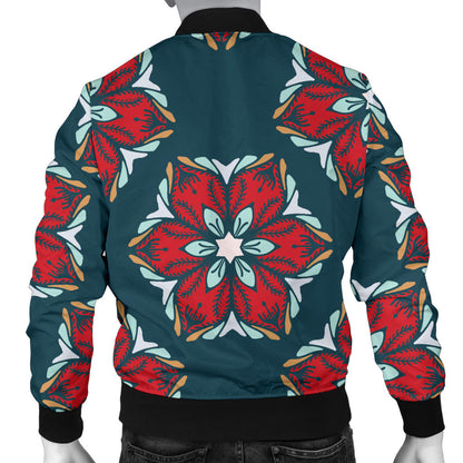 Poinsettia Pattern Print Design A03 Men Bomber Jacket