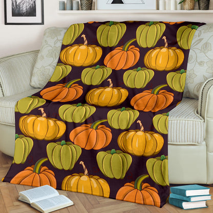 Pumpkin Pattern Print Design A01 Premium Blanket