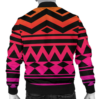 Rainbow Tribal Pattern Print Design A02 Men Bomber Jacket