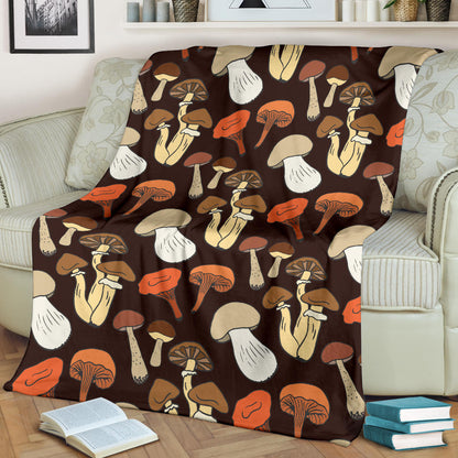 Mushroom Pattern Print Design A05 Premium Blanket