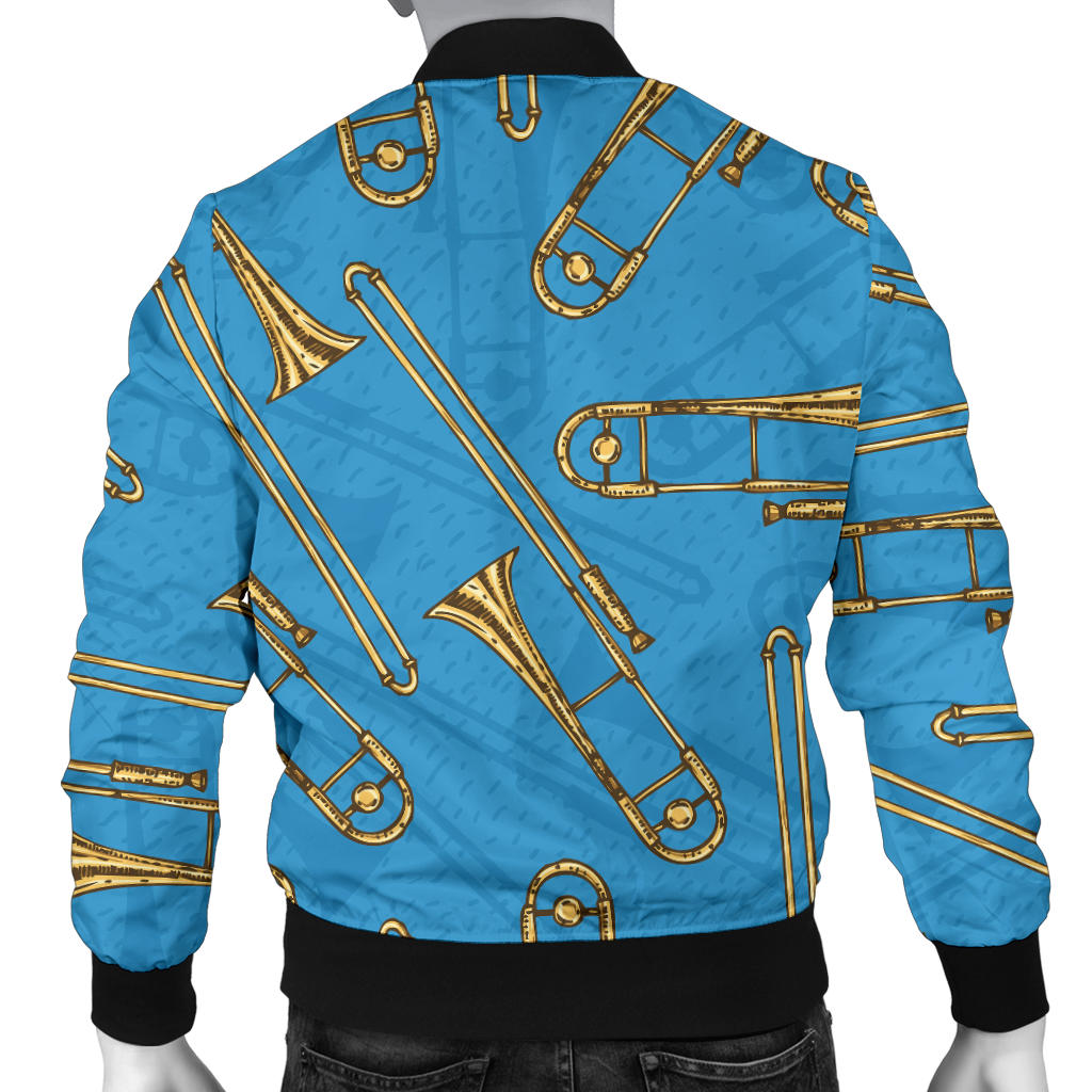 Trombone Pattern Print Design 01 Men Bomber Jacket