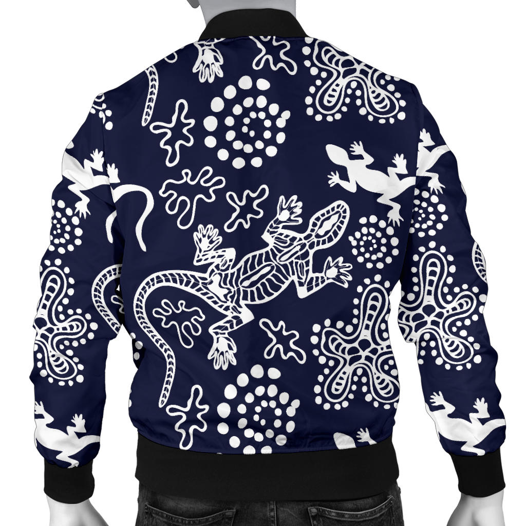 lizard Pattern Print Design 03 Men Bomber Jacket