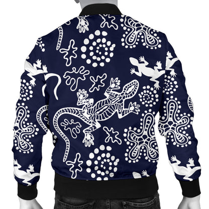 lizard Pattern Print Design 03 Men Bomber Jacket
