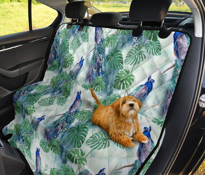Peacock Pattern Print Design A02 Rear Dog Car Seat Cover Hammock