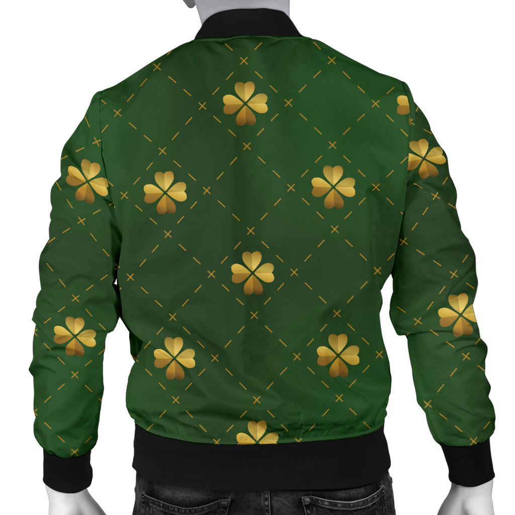 Clover Pattern Print Design 01 Men Bomber Jacket