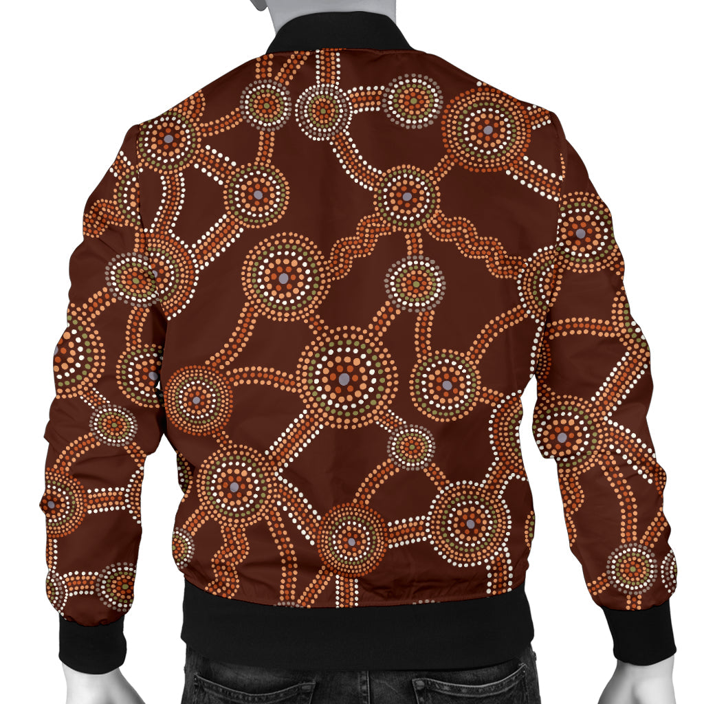 Aboriginal Pattern Print Design 03 Men Bomber Jacket