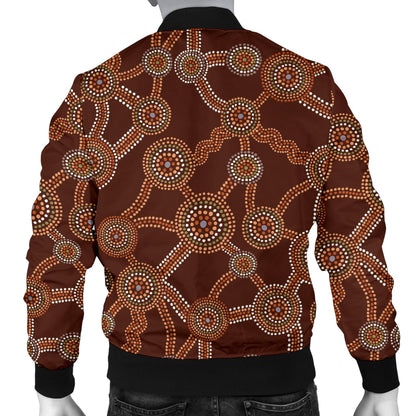 Aboriginal Pattern Print Design 03 Men Bomber Jacket