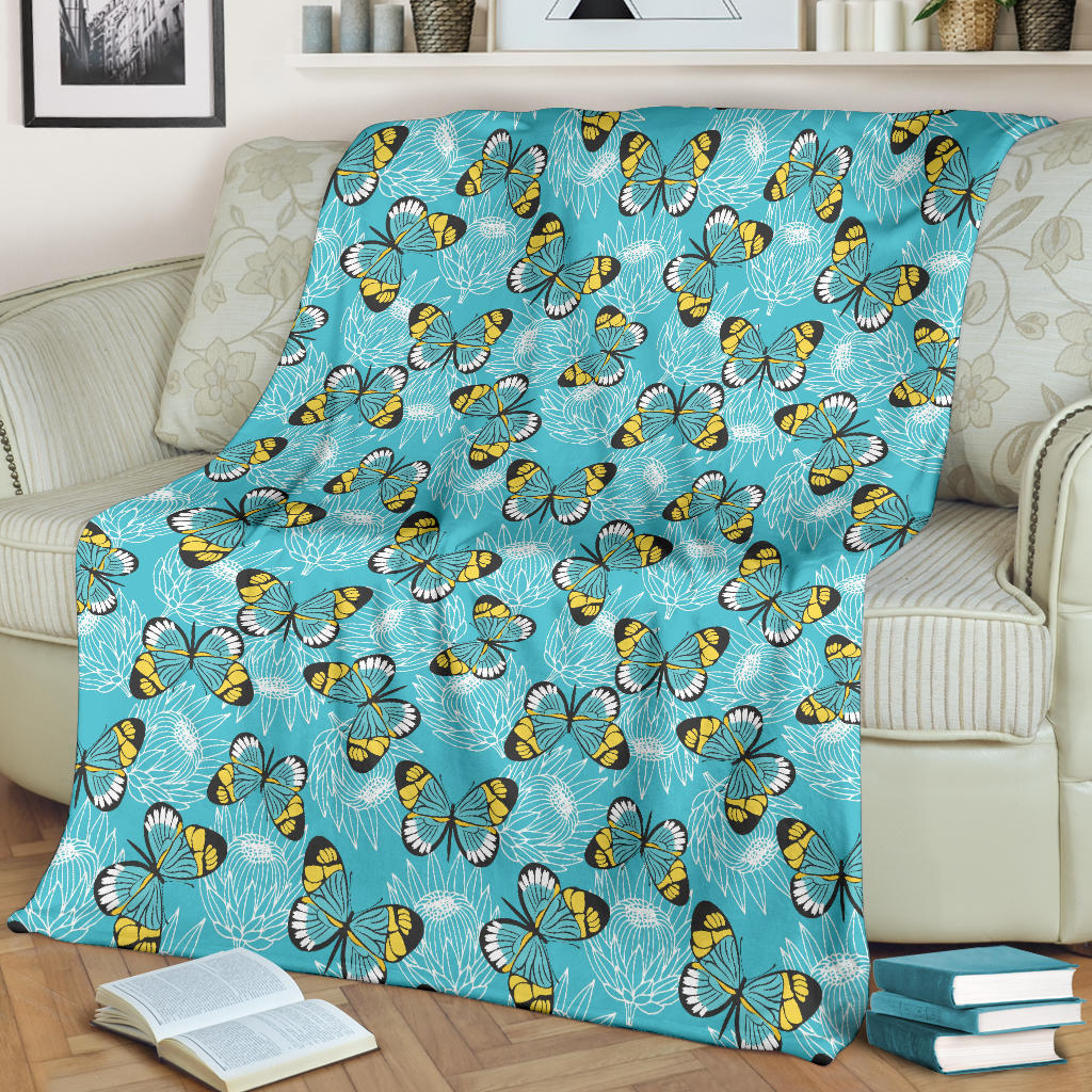 Butterfly Pattern Print Design 010 Premium Blanket