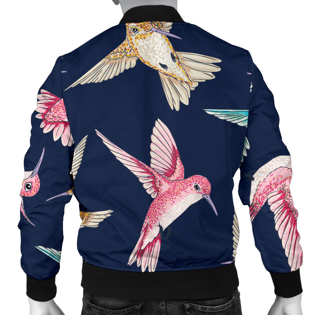 Hummingbird Cute Pattern Print Design 01 Men Bomber Jacket