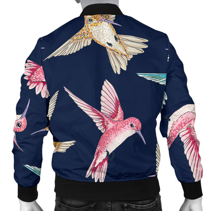 Hummingbird Cute Pattern Print Design 01 Men Bomber Jacket