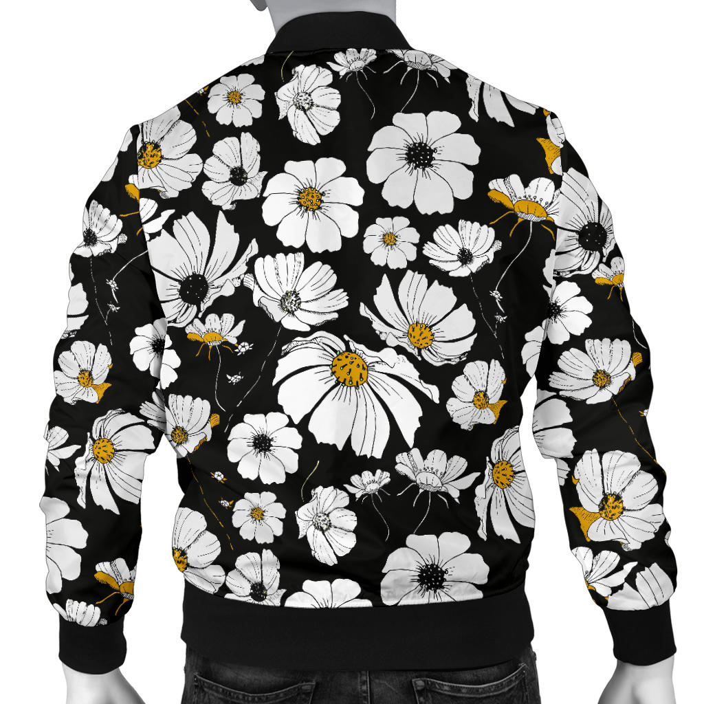Daisy Pattern Print Design 02 Men Bomber Jacket