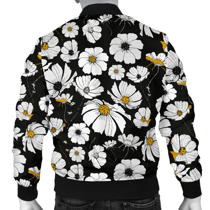 Daisy Pattern Print Design 02 Men Bomber Jacket