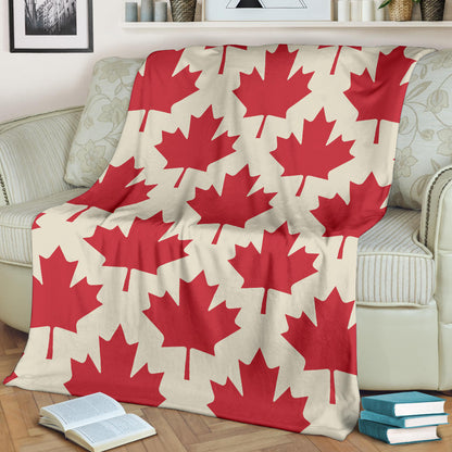 Maple Leaf Pattern Print Design 03 Premium Blanket