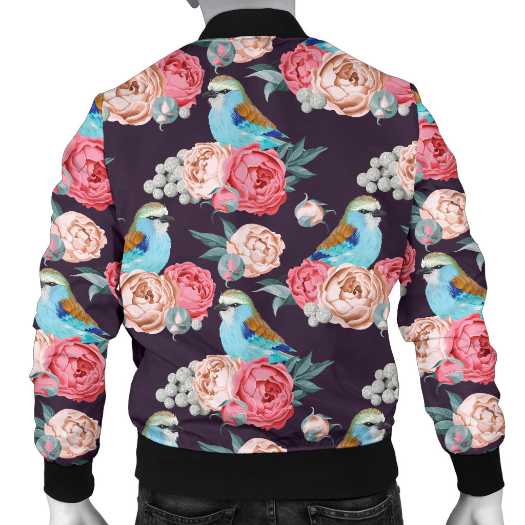 Bluebird Pattern Print Design 02 Men Bomber Jacket
