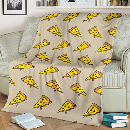 Pizza Pattern Print Design A04 Premium Blanket