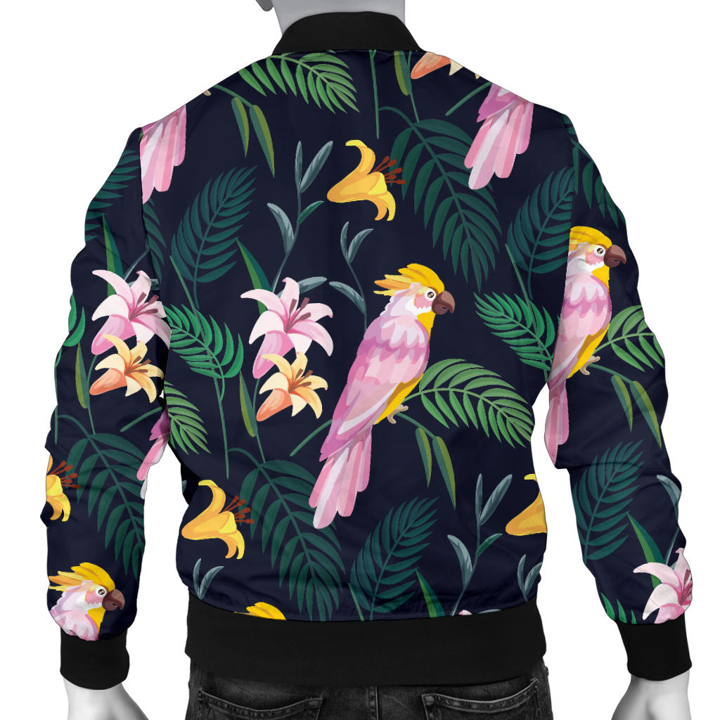 Cockatoo Pattern Print Design 03 Men Bomber Jacket