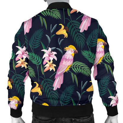 Cockatoo Pattern Print Design 03 Men Bomber Jacket