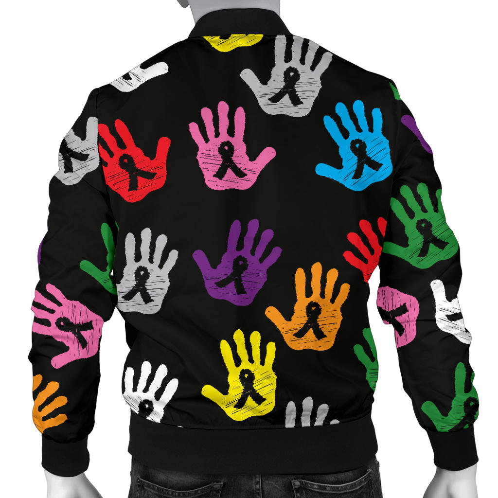 Cancer Awareness Pattern Print Design 04 Men Bomber Jacket