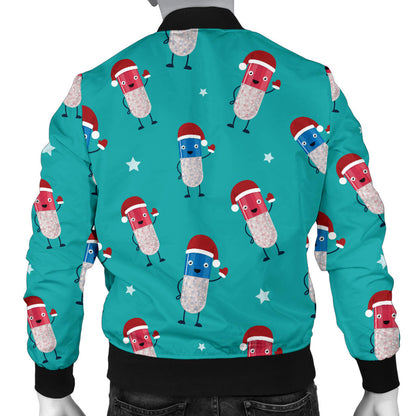 Pill Pattern Print Design A03 Men Bomber Jacket