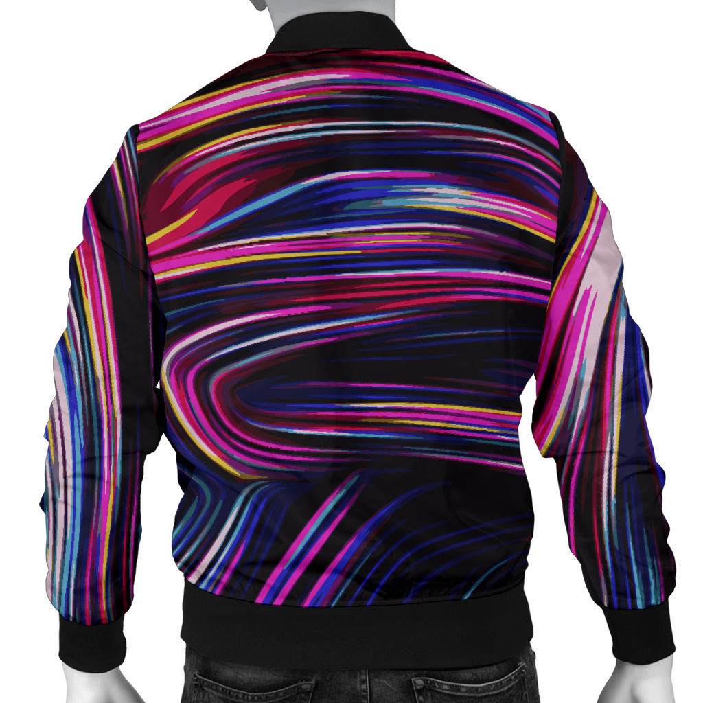 Liquid Pattern Print Design 01 Men Bomber Jacket