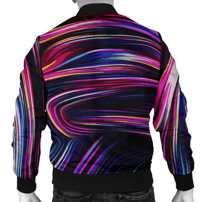 Liquid Pattern Print Design 01 Men Bomber Jacket