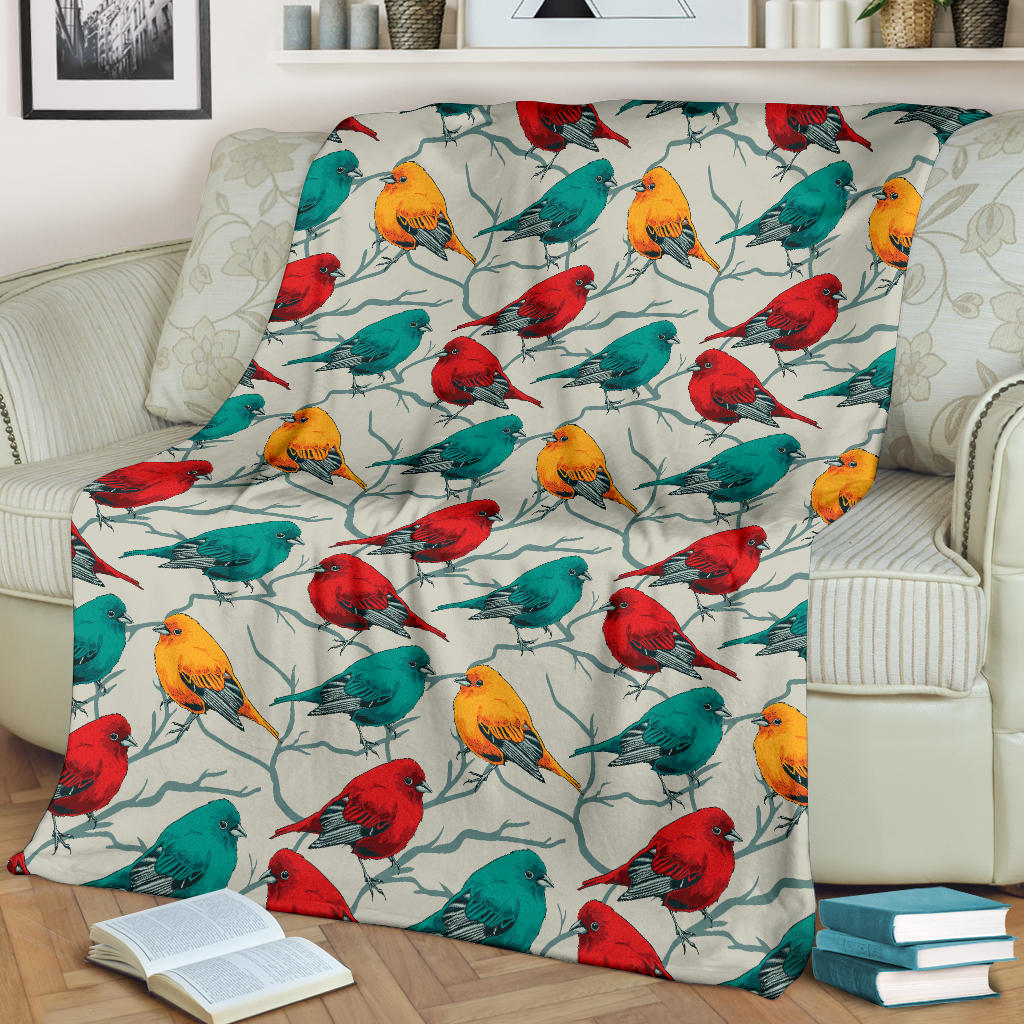 Birds Pattern Print Design 04 Premium Blanket