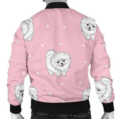 Pomeranians Pattern Print Design A02 Men Bomber Jacket