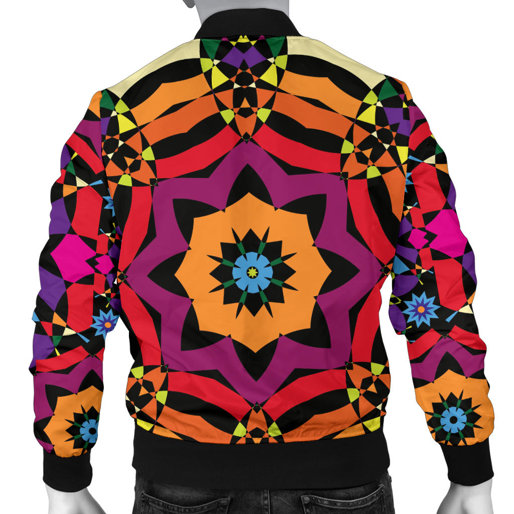 Kaleidoscope Pattern Print Design 01 Men Bomber Jacket
