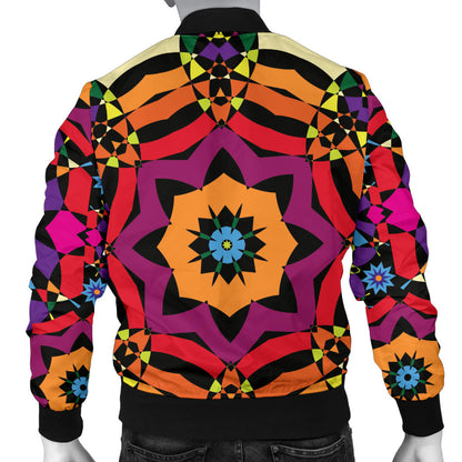 Kaleidoscope Pattern Print Design 01 Men Bomber Jacket