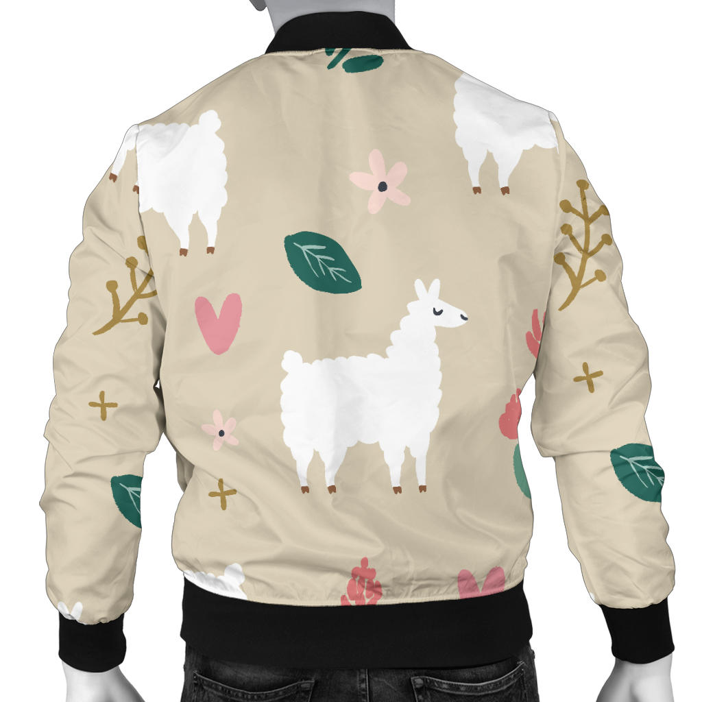 Llama Cactus Pattern Print Design 09 Men Bomber Jacket