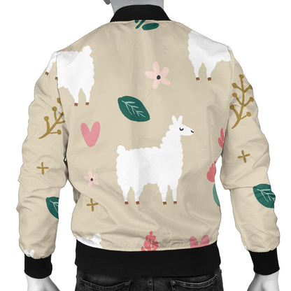 Llama Cactus Pattern Print Design 09 Men Bomber Jacket