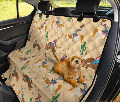 Rodeo Pattern Print Design A02 Rear Dog Car Seat Cover Hammock