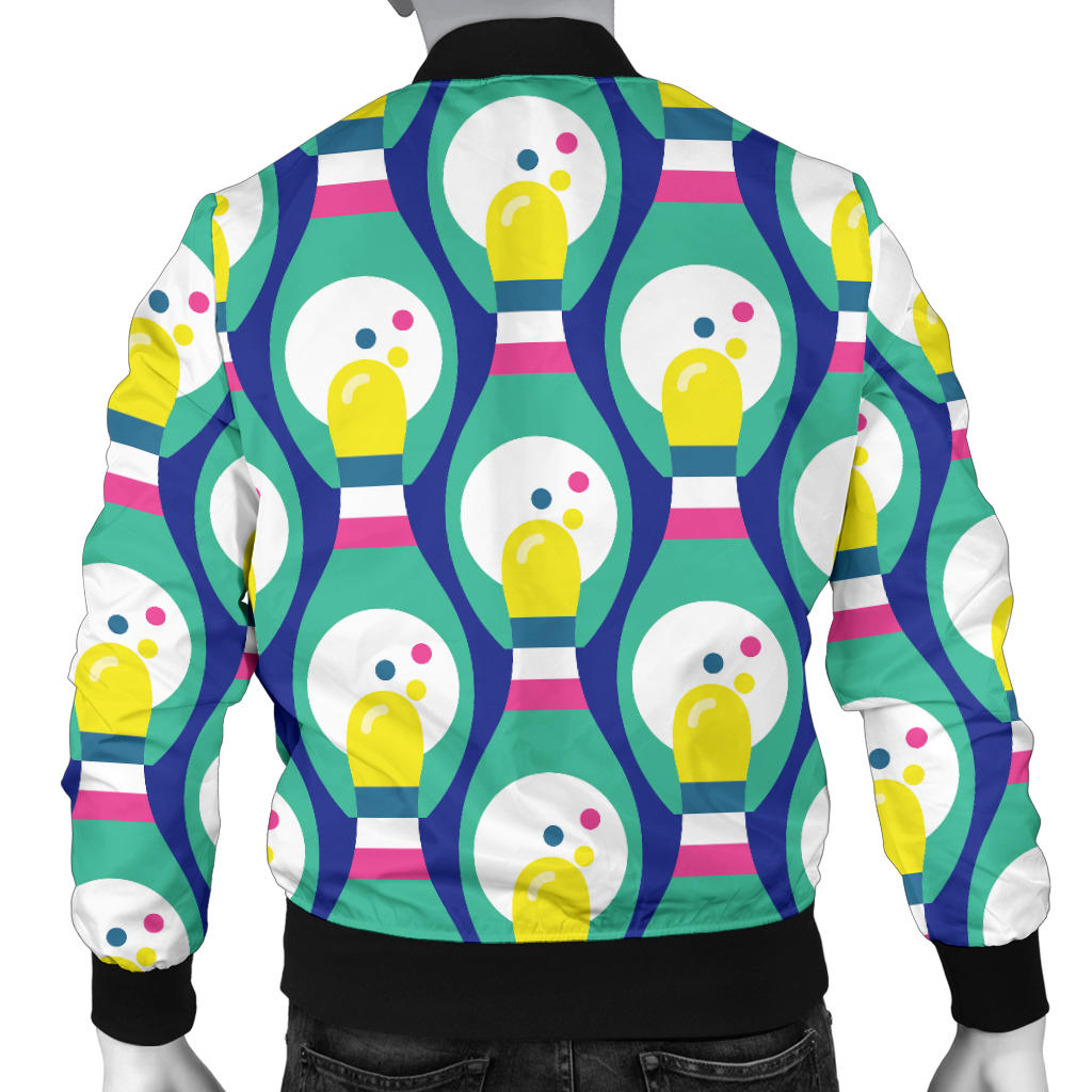 Bowling Pattern Print Design 04 Men Bomber Jacket