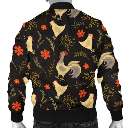 Chicken Pattern Print Design 04 Men Bomber Jacket