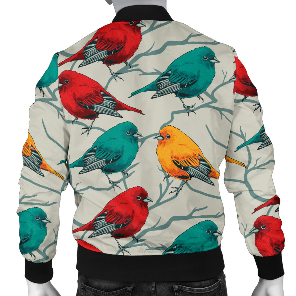 Birds Pattern Print Design 04 Men Bomber Jacket